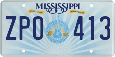 MS license plate ZPO413