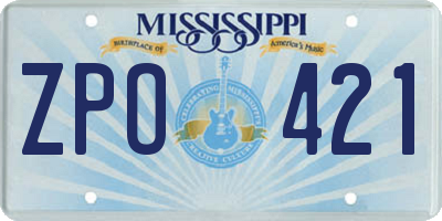 MS license plate ZPO421