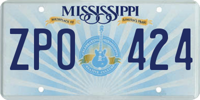 MS license plate ZPO424