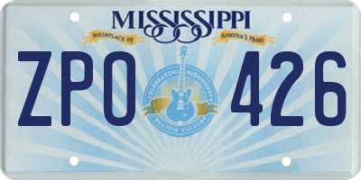 MS license plate ZPO426
