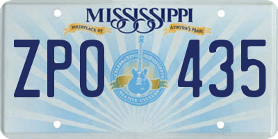 MS license plate ZPO435