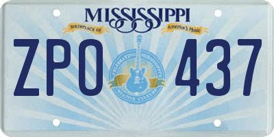 MS license plate ZPO437
