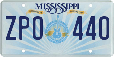 MS license plate ZPO440