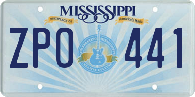 MS license plate ZPO441