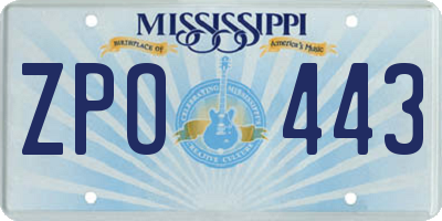 MS license plate ZPO443