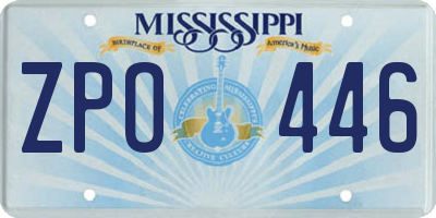 MS license plate ZPO446