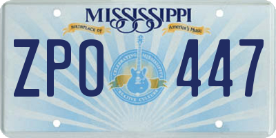 MS license plate ZPO447
