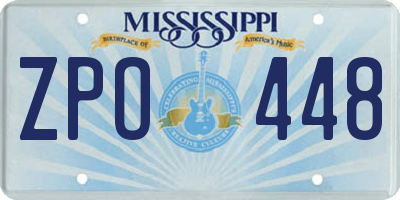 MS license plate ZPO448