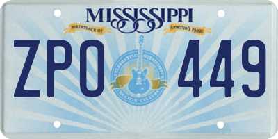 MS license plate ZPO449
