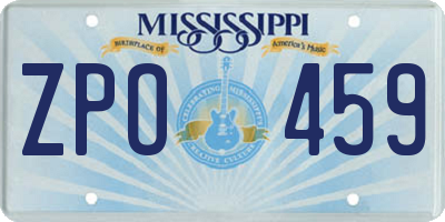 MS license plate ZPO459
