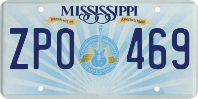 MS license plate ZPO469