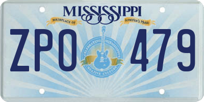MS license plate ZPO479