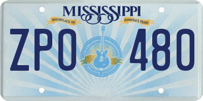 MS license plate ZPO480
