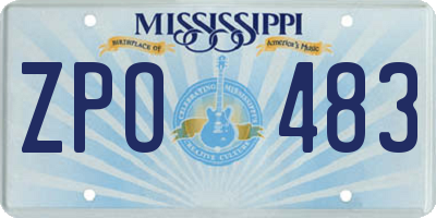 MS license plate ZPO483
