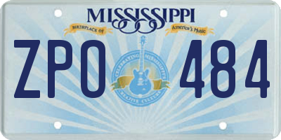 MS license plate ZPO484