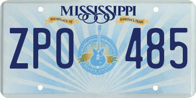 MS license plate ZPO485