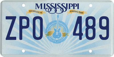 MS license plate ZPO489