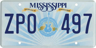 MS license plate ZPO497
