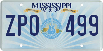 MS license plate ZPO499