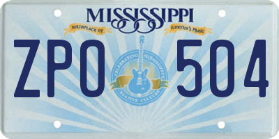 MS license plate ZPO504