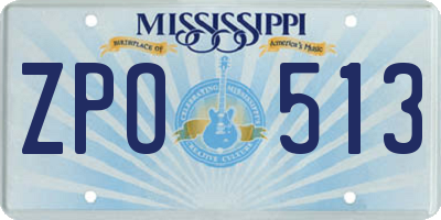 MS license plate ZPO513