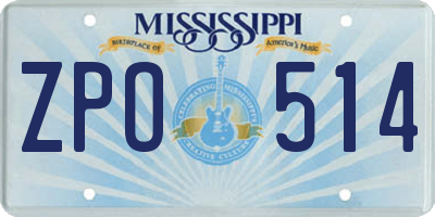 MS license plate ZPO514