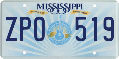 MS license plate ZPO519