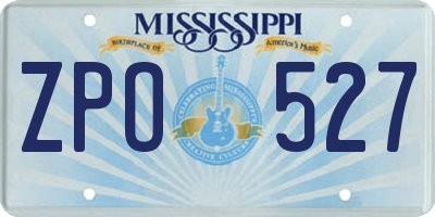 MS license plate ZPO527
