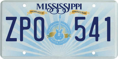 MS license plate ZPO541