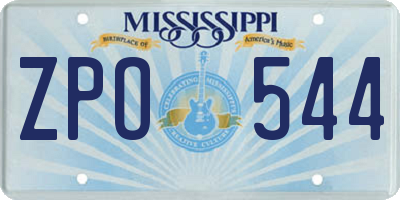 MS license plate ZPO544