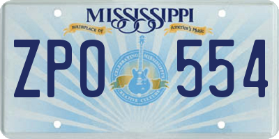 MS license plate ZPO554