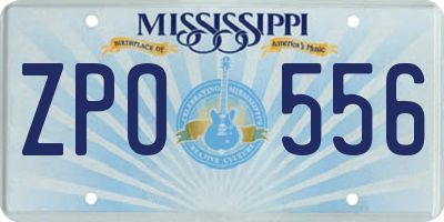 MS license plate ZPO556