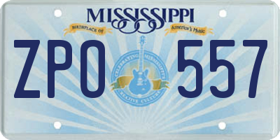 MS license plate ZPO557