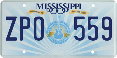 MS license plate ZPO559