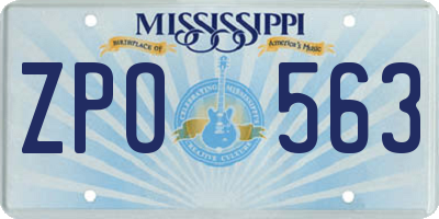 MS license plate ZPO563