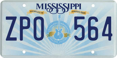 MS license plate ZPO564