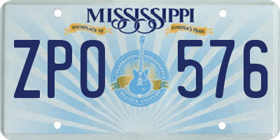 MS license plate ZPO576