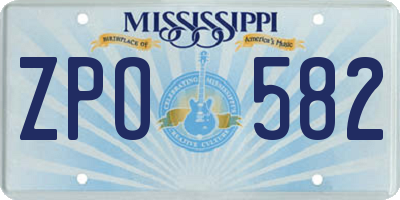 MS license plate ZPO582