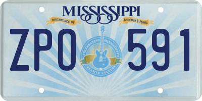 MS license plate ZPO591