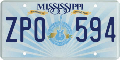 MS license plate ZPO594