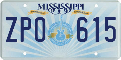 MS license plate ZPO615