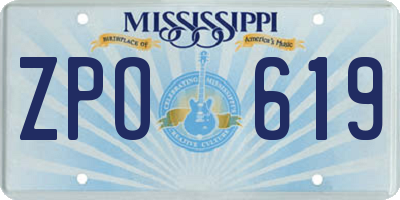 MS license plate ZPO619