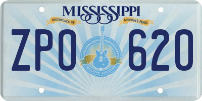 MS license plate ZPO620