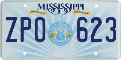 MS license plate ZPO623