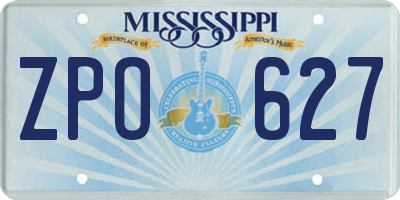 MS license plate ZPO627