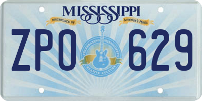MS license plate ZPO629