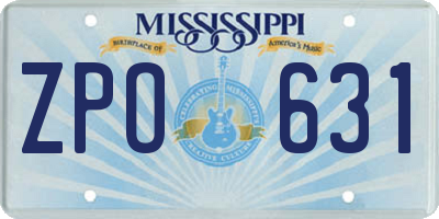 MS license plate ZPO631
