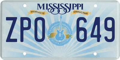 MS license plate ZPO649
