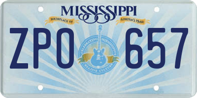 MS license plate ZPO657