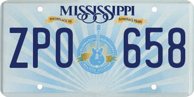 MS license plate ZPO658